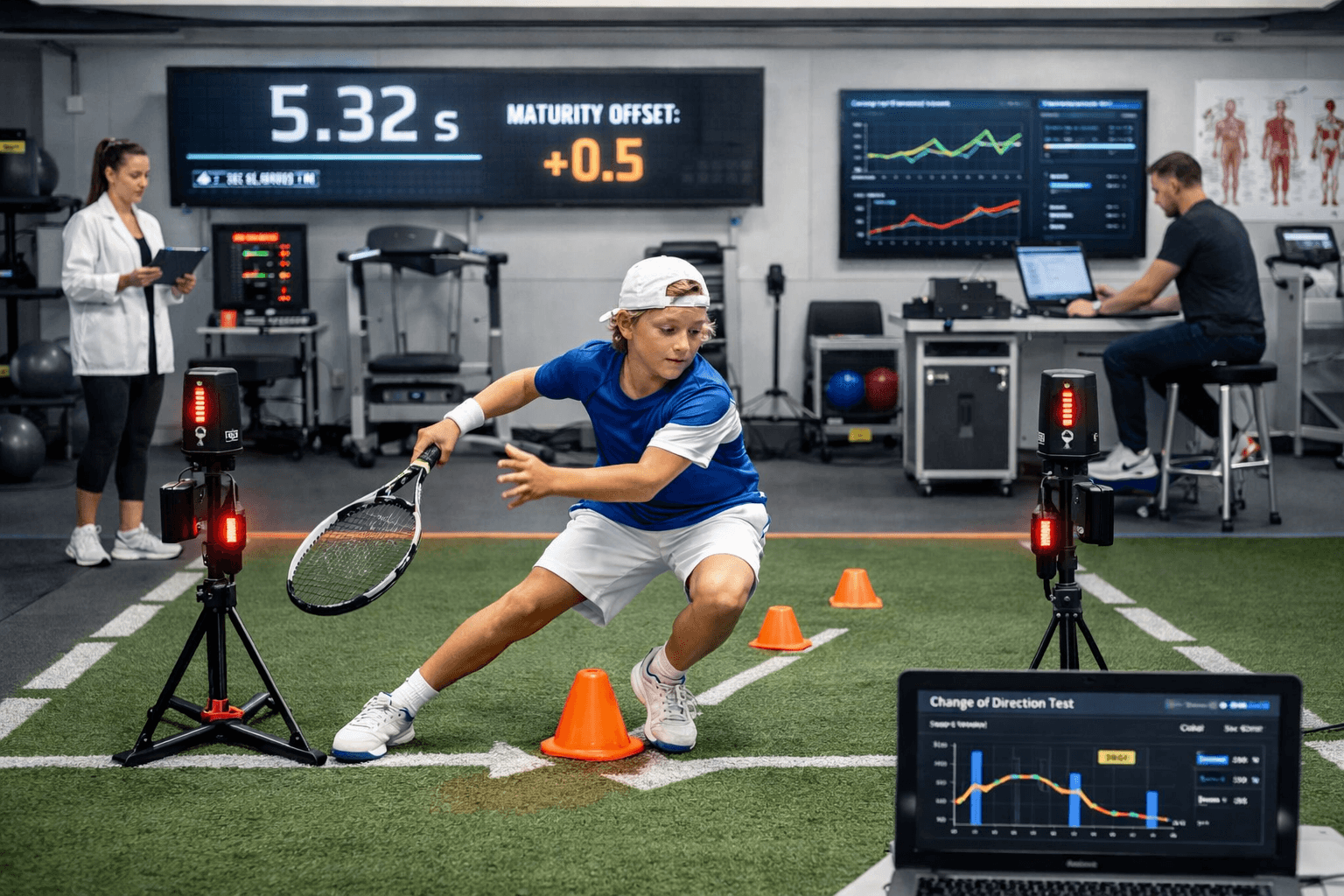 Prueba de agilidad en laboratorio deportivo